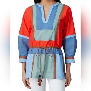 Tory Burch Colorblock Poplin Blouse